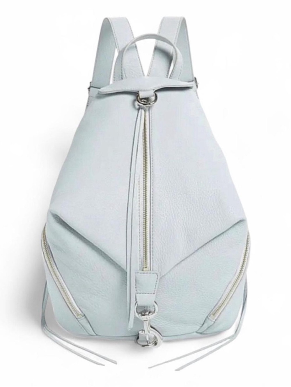 Rebecca Minkoff Julian Leather Backpack Ice Grey Blue
